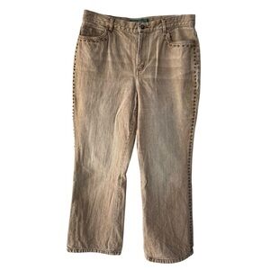 Vintage RALPH LAUREN Brown Studded Jeans Size 14 Petite